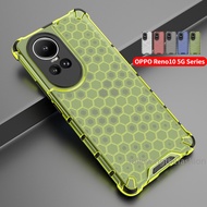 Airbag Casing For OPPO Reno 10 Pro 5G 2023 Phone Case Shockproof Armor Luxury Silicone Cover for Oppo Reno10 5G Reno 10 10Pro 10Pro+ 10ProPlus 5G Honeycomb Transparent Cases