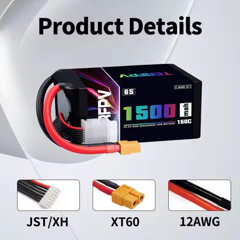 TERFPV 6S FPV Lipo Battery 1500mAh 22.2V 150C/300C with XT60 Plug for Drone Aircraft Quadcopter Heli
