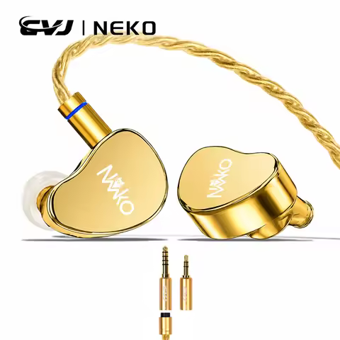 CVJ NEKO In-Ear Earphones Wired Dynamic Driver HiFi IEM Vacuum Plated Laser Engraving Replaceable 3.