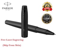 Parker IM Achromatic Matt Black Rollerball Pen- Black Ink (Free Laser Engraving)