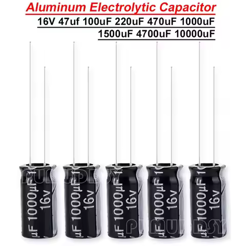 1000uF 16V Aluminum Electrolytic Capacitor 8*16 47 100 220 470 1000 8x16mm 1500 4700 10000uf 4*7 5*7