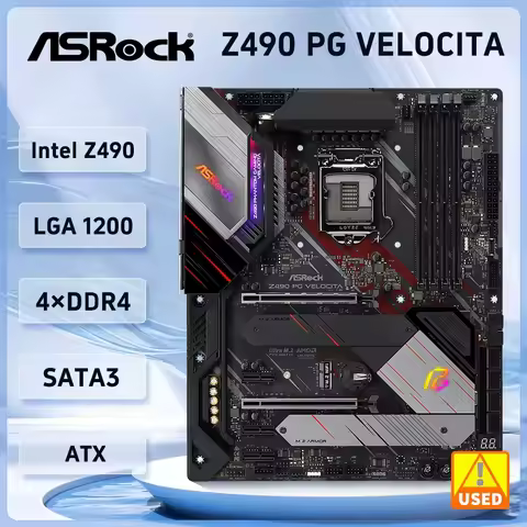 ASOCK Z490 PG VELOCITA Motherboard Intel Z490 LGA 1200 4800MHz (OC) 128GB support i7-11700 10500 G66