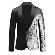 Mens Sequined Suit 2025 America Design Plus Size Dance Dress Host Costume Formal Event JS Prom Tuxed