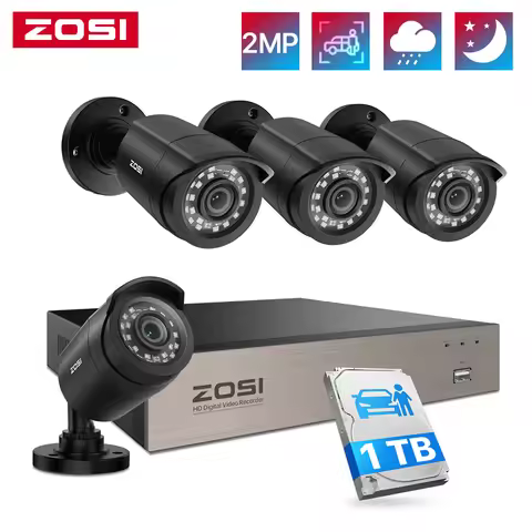ZOSI 3K Lite Security Camera System AI Human Vehicle Detection 8CH HD TVI Video DVR Recorder 2MP 108