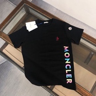 Mo * ier Men Women Summer Pure Cotton Letter Print Casual Round Neck All-Match Short-Sleeved T-Shirt