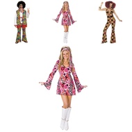 Retro Disco 70s Cosplay Costume Halloween Fancy Dress Party Hiphop Women Set Men
