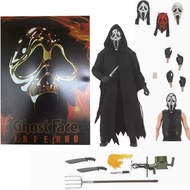 NECA 7 Inch Scream Ultimate Action Figure Ver.2 Ghostface Assassin Face Changeable Collectible Model