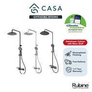 [Climate Voucher] Rubine Deckos Round Rainshower Column With Mixer Shelf | RSC-DECKOS-U2-BK | RSC-DE