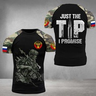 2023 นาวิกโยธินรัสเซียพราง 3D พิมพ์เสื้อกันหนาวผู้ชาย Commando กองทัพพิเศษแขนสั้นทำงานยุทธวิธีแห้งเร็วสะดวกสบายเสื้อถัก