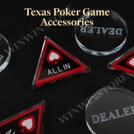 Crystal Texas Poker Accessories All IN Big Blind Small Blind Dealer Chips Poker Chips Set Token Chip