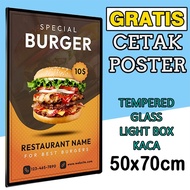 LAYAR Led Photo Menu Glass Screen Lightbox Menu 50X70cm Menu Display || Light Box Stand || Light Box