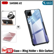 Case Samsung A12 Soft Hard Fusion Ring Free Graskin Samsung A12