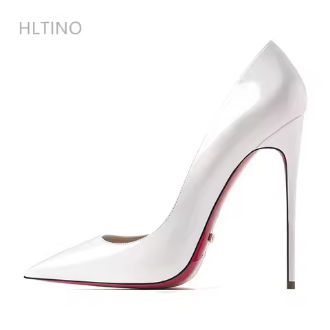 HLTINO Women Spring Summer Shoes 4.7 Inch/12CM High Heels with Red Bottom Pointed Toe Wedding Party 