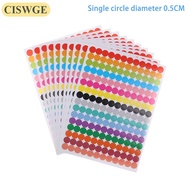CISWGE 10 Sheets Polka Circle Office Classroom Party Decoration Toys Diary Decoration Marking Sticke