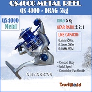 [PROMO Mesin REEL QS4000] TsuriWorld QS4000 Size 4000 Metal Fishing Reel Drag 5KG