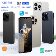 High Quality A15 PM  4G/5G  Smartphone  1：1  6.7inch Ultra-Clear Screen Mobile Phone Memory 12GB RAM