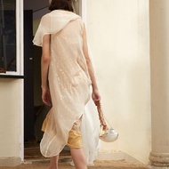 RIMLESS無邊 原創設計連衣裙女夏氣質女神范真絲三層亮片裙子