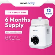 nuviebaby Clean (180 Bundle) 4in1 Baby Bottle Washer Sterilizer Dryer (6M Supply) Detergent, HEPA, D