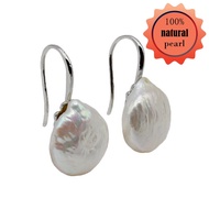 Natural Pearl Earrings White Drop Baroque Pearl Pendant 925 Silver Fashion Jewelry Womens Earrings