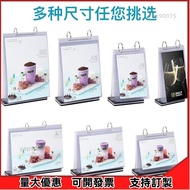Double-Leaf Acrylic Card Table Sign T-Shaped Restaurant Milk Tea Shop Double-Sided Loose-Leaf Menu R