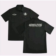 KEMEJA AGRICULTURE workshirt NO FOOD design with computer embroidery