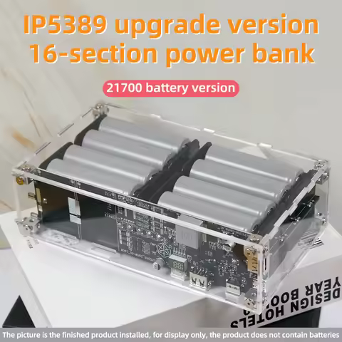 16 Cell 21700 Upgrad IP5389 Acrylic Two-way 60W 120W 100w No Battery No Welding Detachable Power Cas