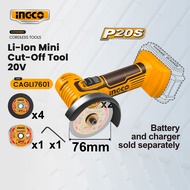 (SOLO) Ingco  3" Inch Li-Ion Cordless Mini Cut Off Tool with Cutting Grinder Disc Hex Key CAGLI7601 