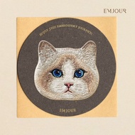 EMJOUR Embroidery Sticker Card-Muppet Cat | Pet Souvenir Gift Card Bag Decoration Phone Case