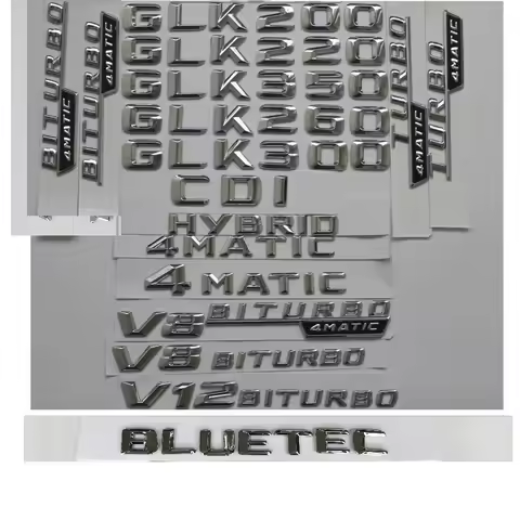 Chrome Trunk Rear Letters Word Badge Emblems for Mercedes Benz GLK180 GLK200 GLK220 GLK250 GLK300 GL