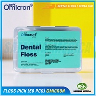 Dental Floss (50 pcs) TAFF OMICRON / SINOCARE Floss Pick / Dental Floss / Benang Gigi / Tusuk Gigi