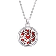 Aromatherapy Locket Necklace Aroma Diffuser Pendant Tree Flower Stainless Steel Amulet Perfume Essen