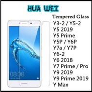 HD CLEAR NORMAL HUAWEI TEMPERED GLASS  Y3-2 Y5-2 Y6-2 Y5 Y5P Y6 Y6P Y7 Y7a Y7P Y9 2018 2019 Pro Prim