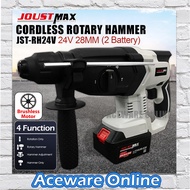 Joustmax JST-RH24V Brushless Motor Cordless Rotary Hammer Drill 28mm with 2 Lithium Battery