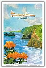 Over Pololu Valley, Big Island Hawai’i - Hawaiian Airlines (Convair 340 Aircraft) - Vintage Hawaiian