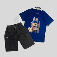 Boy's Suit Labubu Shirt Cargo Pants 4 5 6 7 8 9 10 11 12 Years M L XL XXL