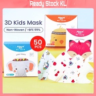 CRW- Ready Stock 50pcs/Box 3D Kids Mask Kids Face Mask Baby Mask 3PL Disposable 儿童口罩