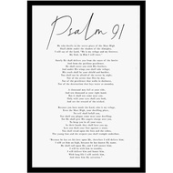 Psalm 91 Bible Verse Wall Art Print Psalm Poster Christian Poster Frames Inch-wooden Framed