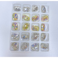 6*8mm AA K9 Pigeon Egg Shape Pointed Bottom Diamond 3D Super Flash Crystal Diamond Jewelry  1tray 20