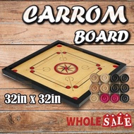 (Big) Wooden Carrom Board Striker Games Papan Karom With Checker/Papan Permainan Carrom