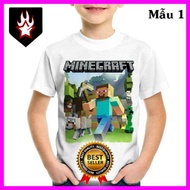 - (5 Models) Minecraft Games Printed Children's T-shirt Thai cotton fabric S079