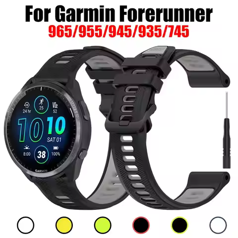 Two Tone Silicone Strap Suitable For Garmin Forerunner 965 955 Replacement Wristband Accessory For G