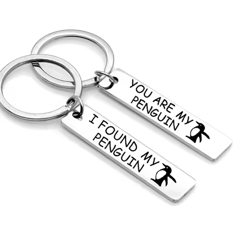 You Are My Penguin I Found My KeyChain Ring Stainless Steel Car Bag Women Jewelry Accessories Fashio