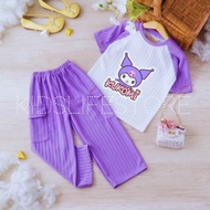 Kuromi motif girls' suit with hornet cargo pants/children's clothing suit