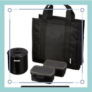 Tiger Thermos (TIGER) Thermos Lunch Box Stainless Steel Lunch Jar with Tote Bag Black LWY-T036-K Approximately 1.8 cups of rice cooker
