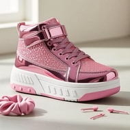 Upgraded Boys Girls Heelys Shoes, Pop-Out Roller Wheels, Urban Style, Firm Support Kasut Heelys Lela