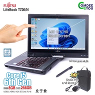 โน๊ตบุ๊ค Fujitsu Lifebook T726/N-Core i5 Gen6 / RAM 4-8GB / SSD 128GB / 12.5”TouchSceen / USB3.0 / HDMI / WiFi / Webcam / Stylus Pen / สินค้า USED สภาพดีมีประกันหลังการขาย by Comdee2you