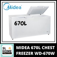 {KL & Klang Valley Area Only}MIDEA WD-670W 670L 2DOOR CHEST FREEZER WITH CONVERTIBLE FUNCTION