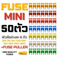 ฟิวส์ Mini APM ATM 50 Piece Automotive Car Fuse Assortment Glove Box Set (49 Mini Blade Fuses + Fuse