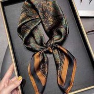70 Sq Inch Minimalist Printed Handkerchief. Fashionable Multipurpose Women's Belt Accessory. Flowing