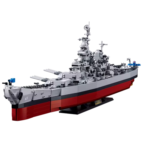 Sluban Military Series Building Blocks US Navy WWII Warships Bricks Battleships USS Missouri BB-63 M